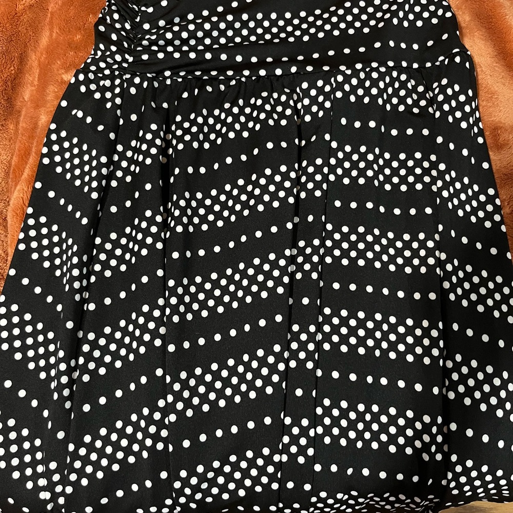 Apt. 9 Black and White Dotted Midi Skirt